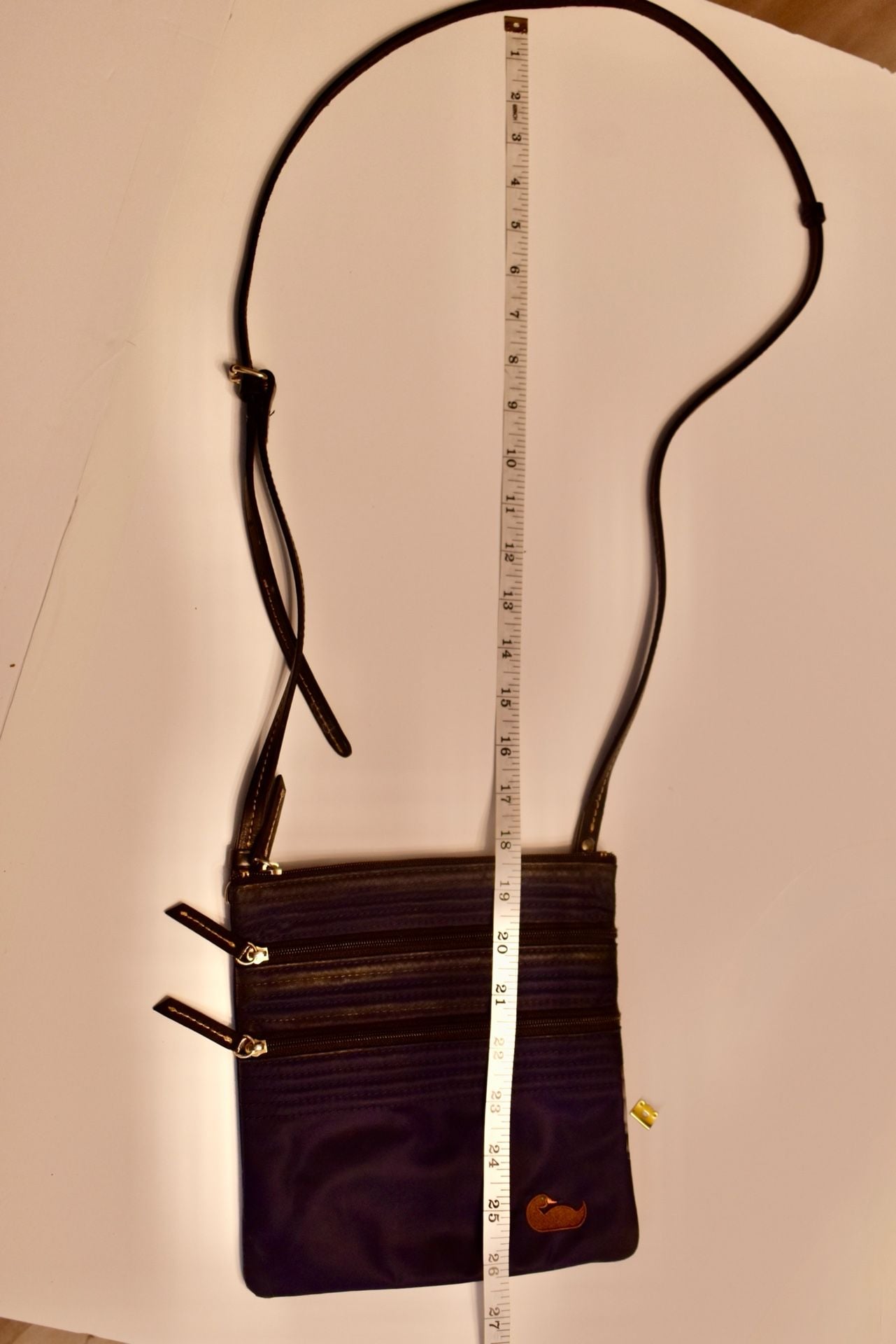 Dooney & Bourke Nylon Triple Zip Crossbody Bag Navy Blue 5