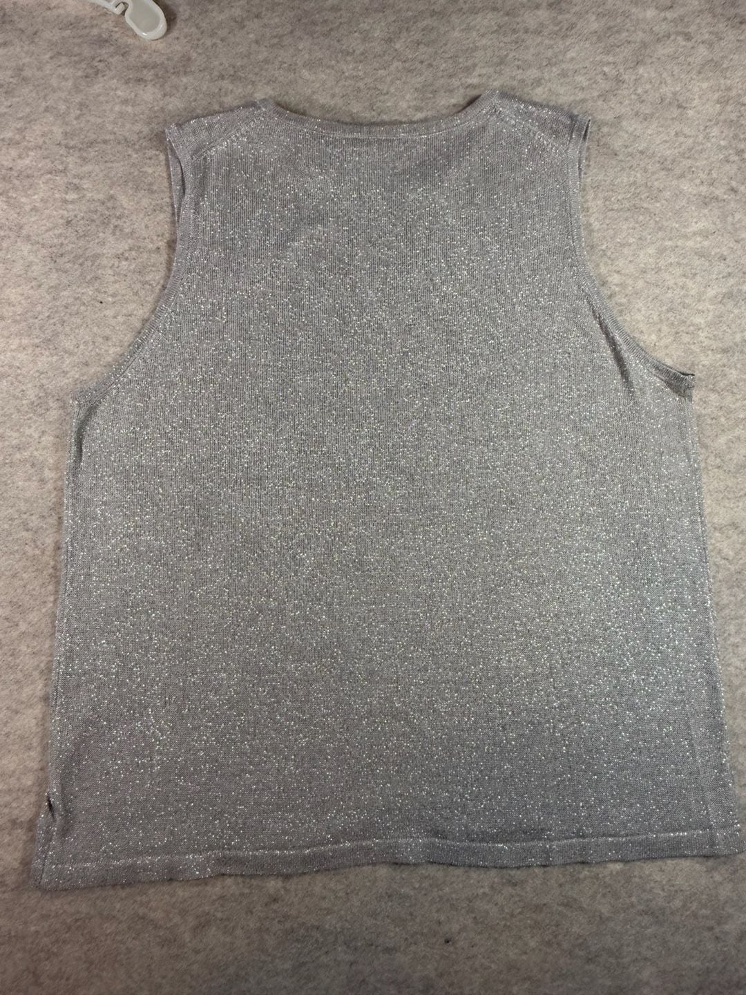 Kevo Collection gold Metallic Silk Blend Sleeveless Tank Top Size XL silk Lurex blend 8