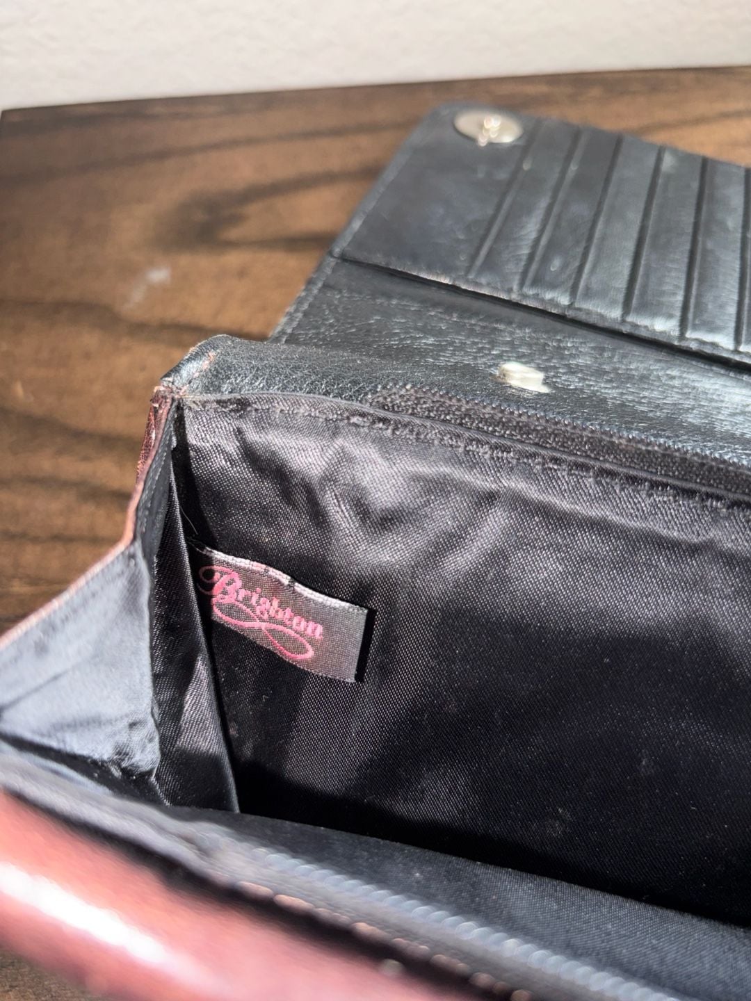 Brighton Woven Leather Organizer Wallet with Heart Hardware 7
