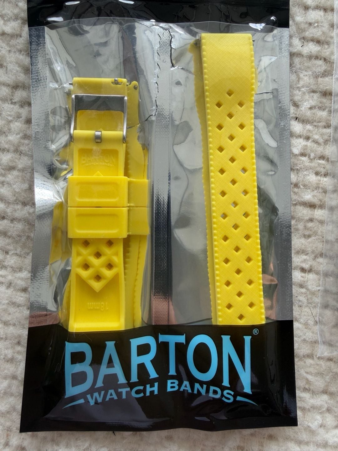 Barton Watch Bands 18mm Yellow Silicone Quick Release Strap and camo band 5