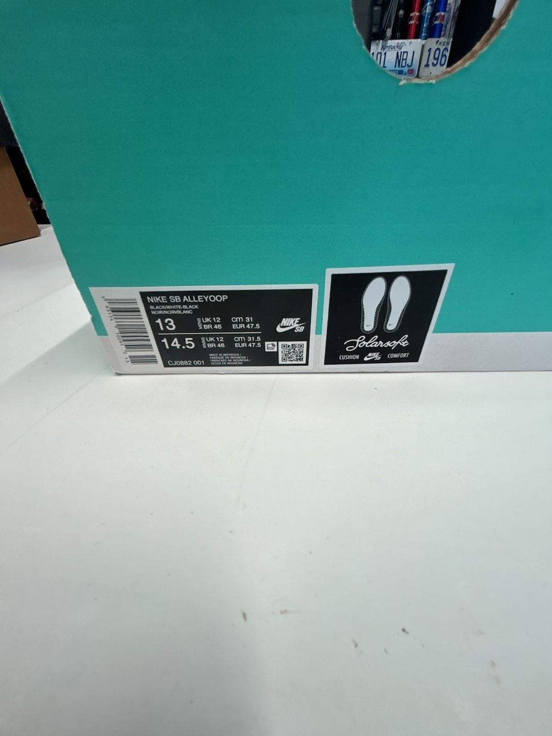 Nike SB Alleyoop Skate Shoes Black/White Size 13 8