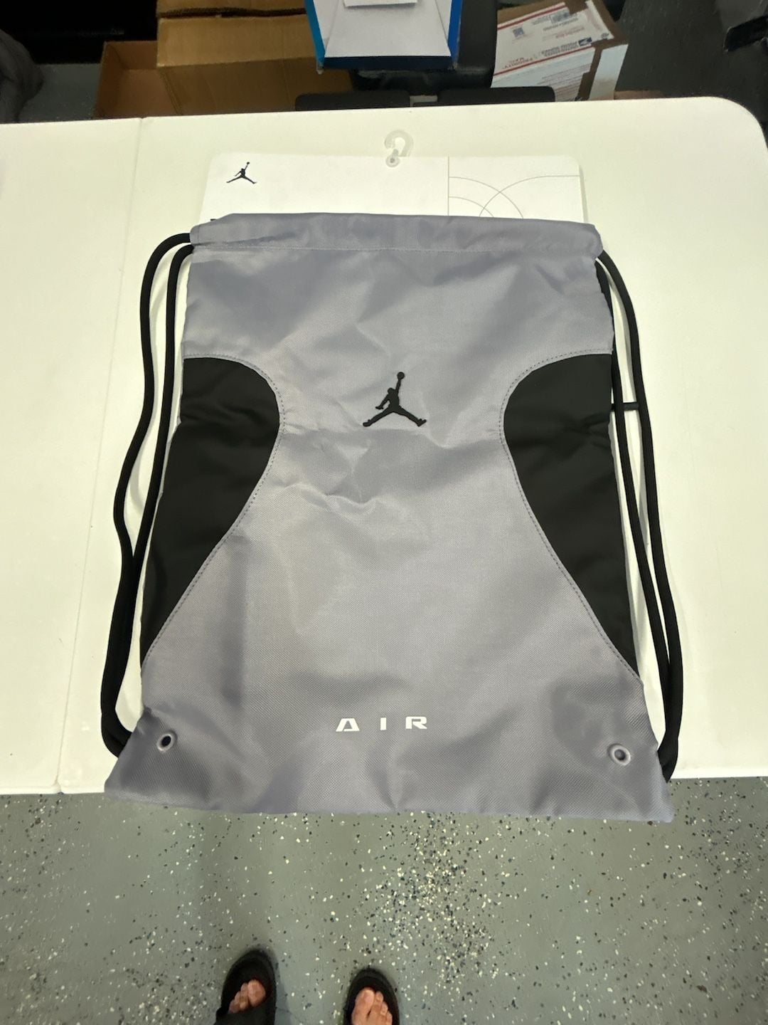 Jordan Jumpman Air Cement Grey Drawstring Gym Sack Bag 2