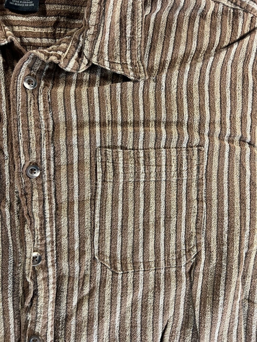 Palmar Clothing Co. Brown Striped Short Sleeve Button Down Shirt XX-Large 3