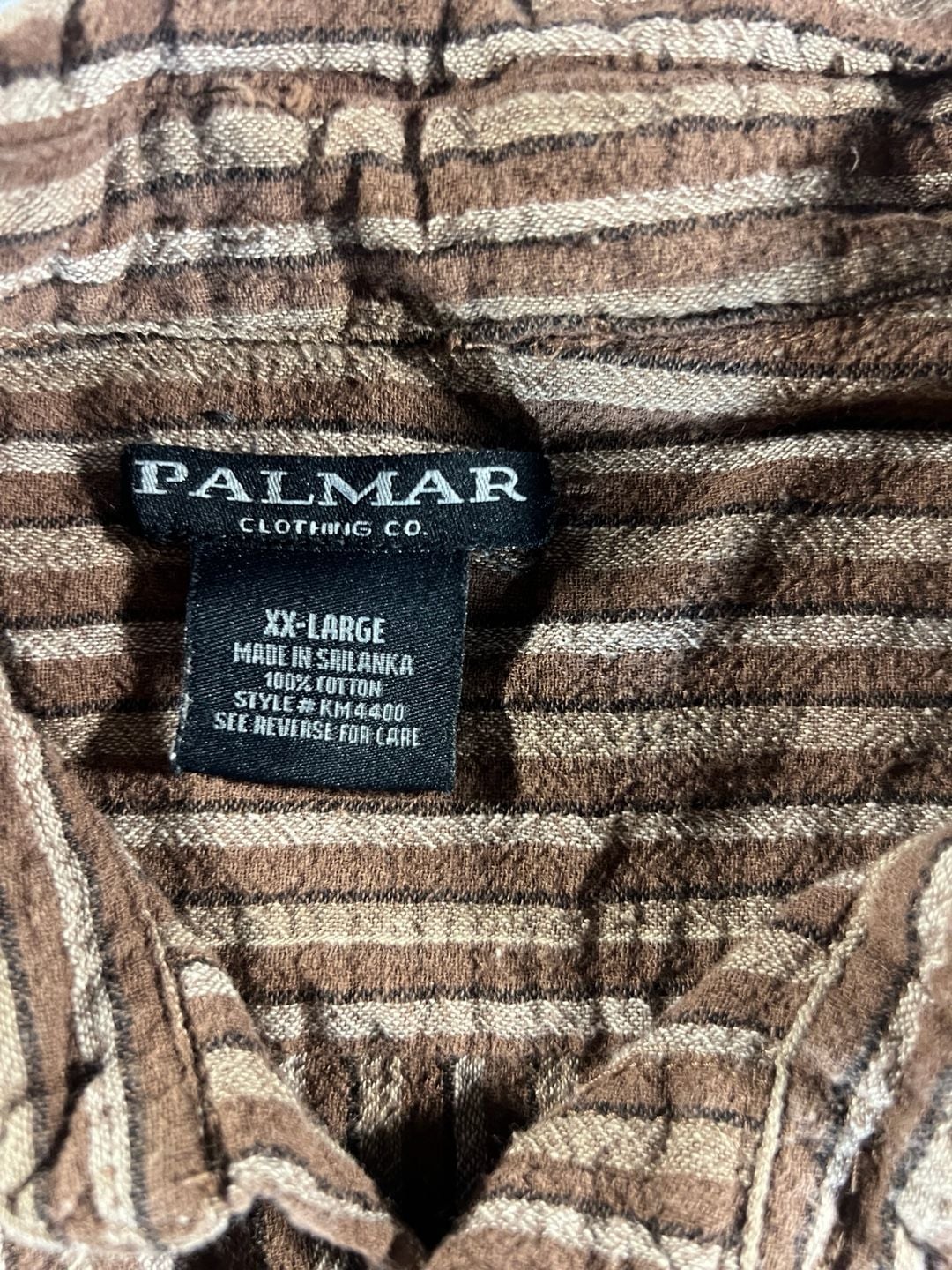 Palmar Clothing Co. Brown Striped Short Sleeve Button Down Shirt XX-Large 4