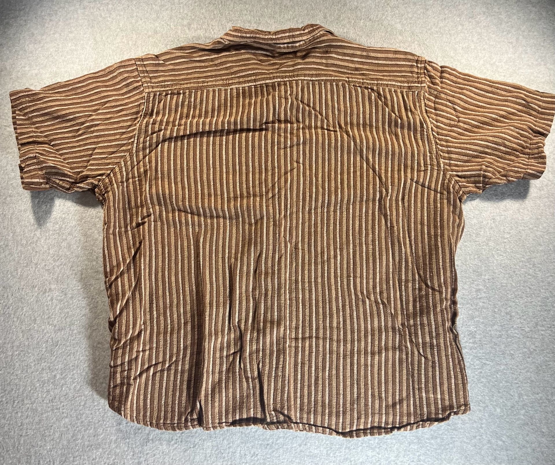 Palmar Clothing Co. Brown Striped Short Sleeve Button Down Shirt XX-Large 5
