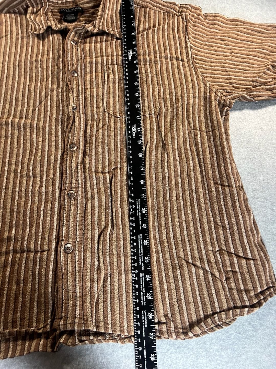 Palmar Clothing Co. Brown Striped Short Sleeve Button Down Shirt XX-Large 7