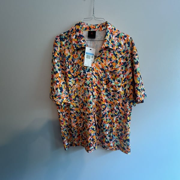 Jordan Brand All-Over Print Mesh Button-Down Shirt Size M