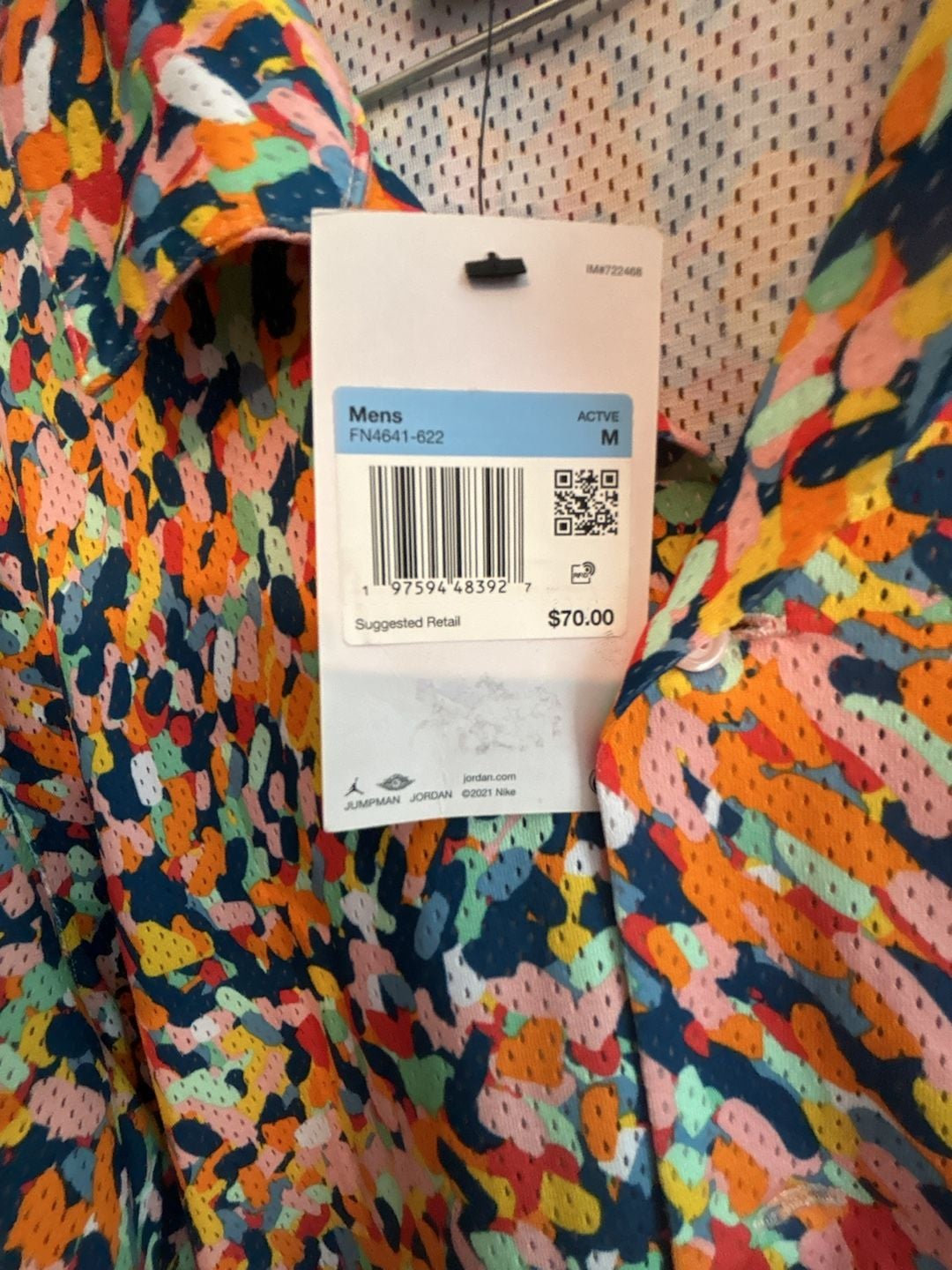 Jordan Brand All-Over Print Mesh Button-Down Shirt Size M 3