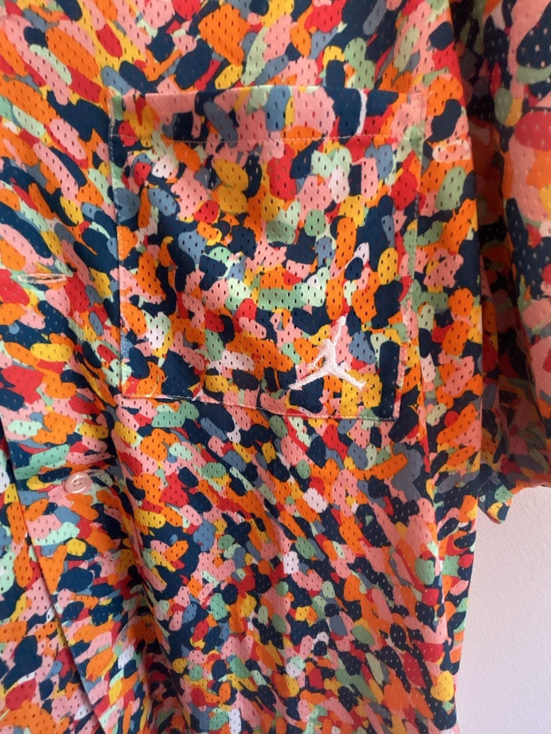 Jordan Brand All-Over Print Mesh Button-Down Shirt Size M 4