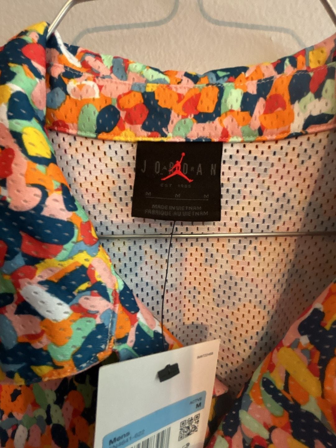 Jordan Brand All-Over Print Mesh Button-Down Shirt Size M 5