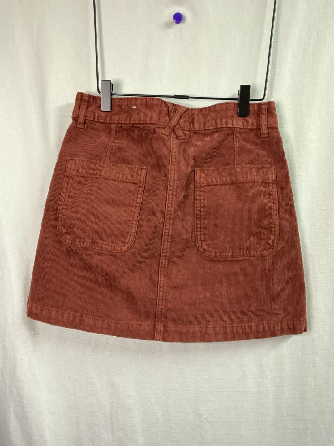 American Eagle Corduroy Button-Front Mini Skirt Rust Brown 4