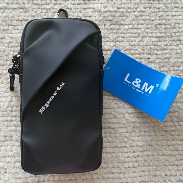L&M Sports Waterproof Running Armband Phone Pouch with Crossbody Strap