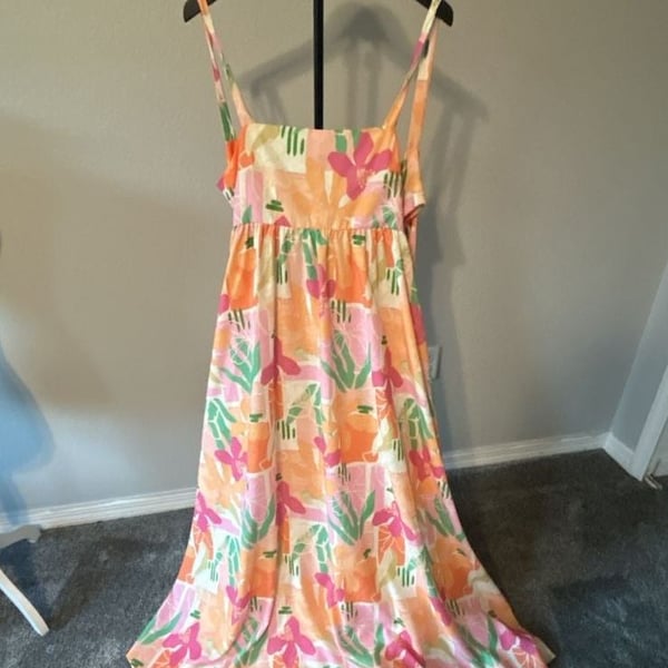 Juliana's Bon Voyage Pink and Orange Floral Maxi Dress