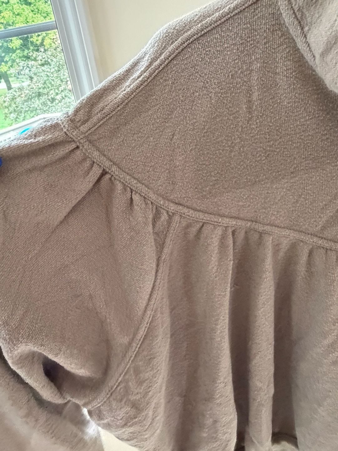 Aerie Soft Life Babydoll Henley Terrycloth Sweatshirt 4