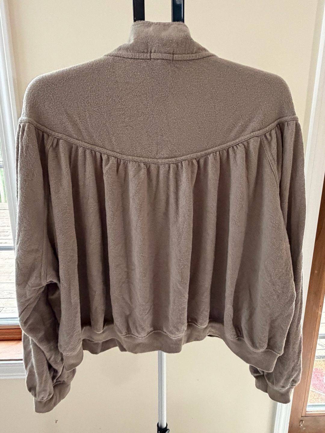 Aerie Soft Life Babydoll Henley Terrycloth Sweatshirt 7