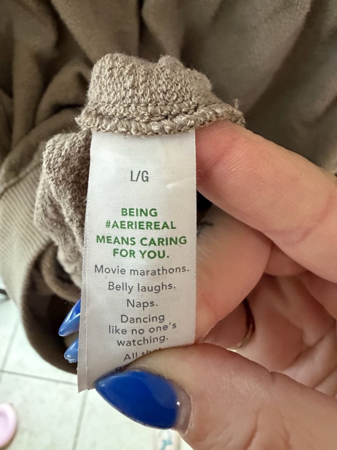 Aerie Soft Life Babydoll Henley Terrycloth Sweatshirt 8