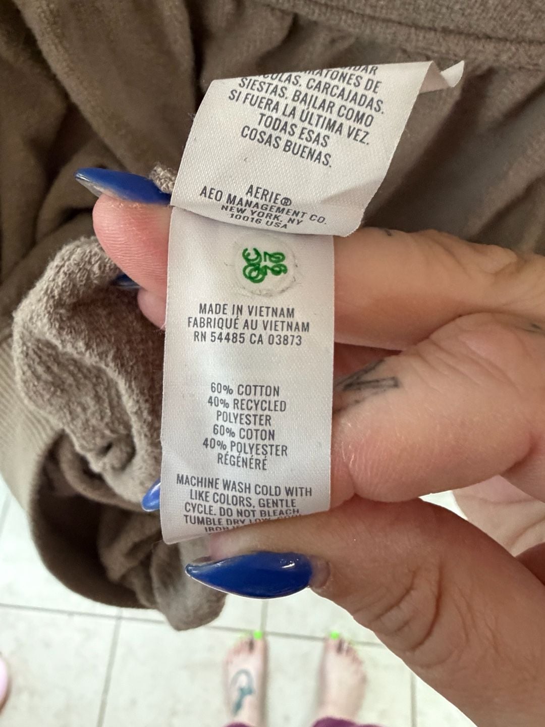 Aerie Soft Life Babydoll Henley Terrycloth Sweatshirt 9