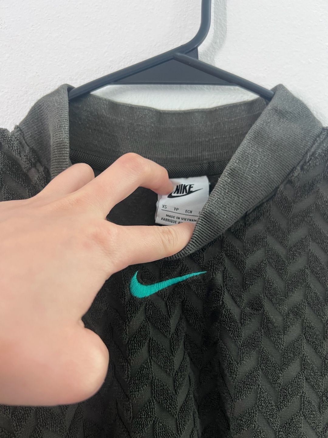 Nike Sportswear Everyday Modern Jacquard Mock Boxy Top tshirt dark green 3