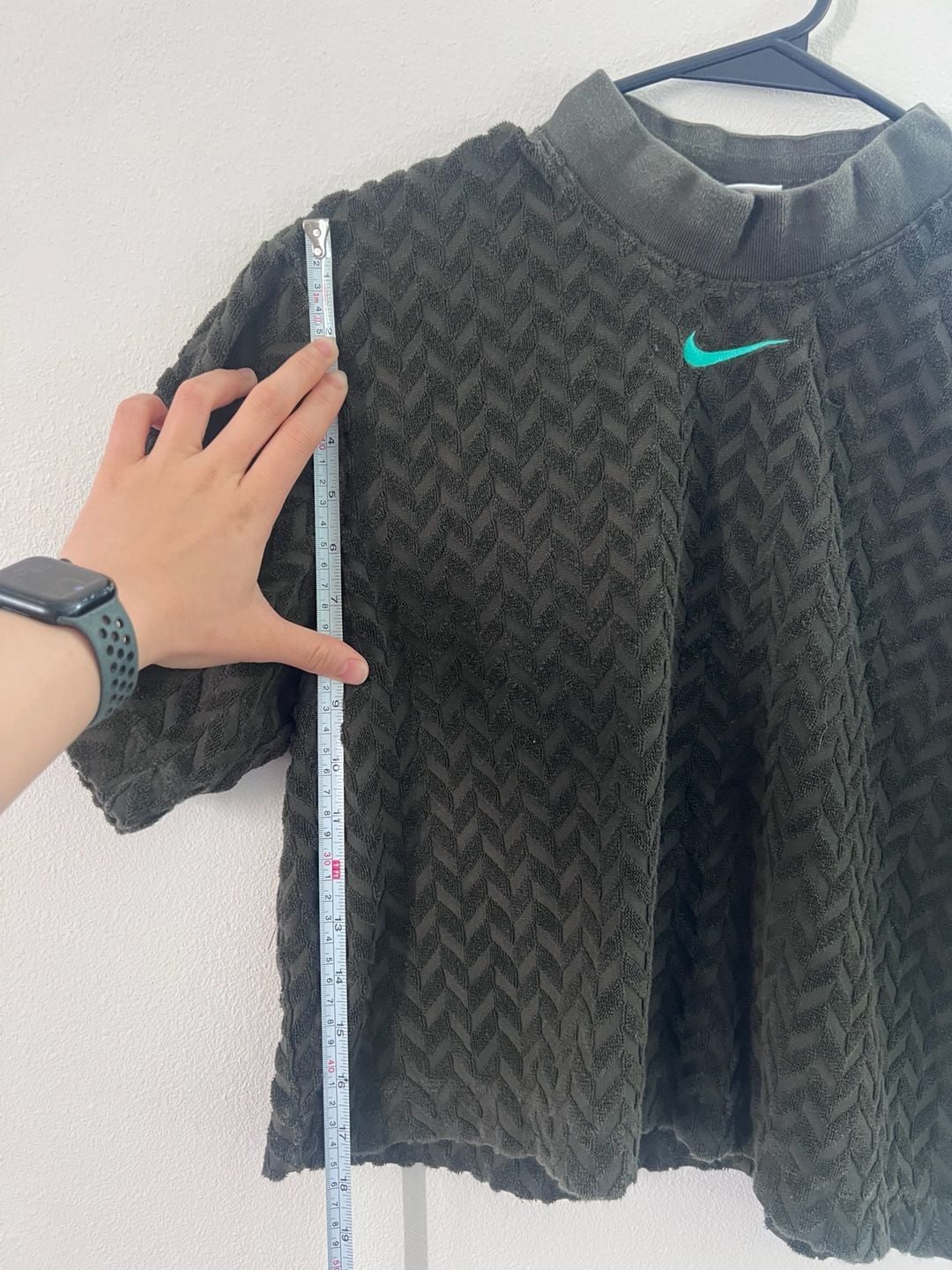 Nike Sportswear Everyday Modern Jacquard Mock Boxy Top tshirt dark green 5