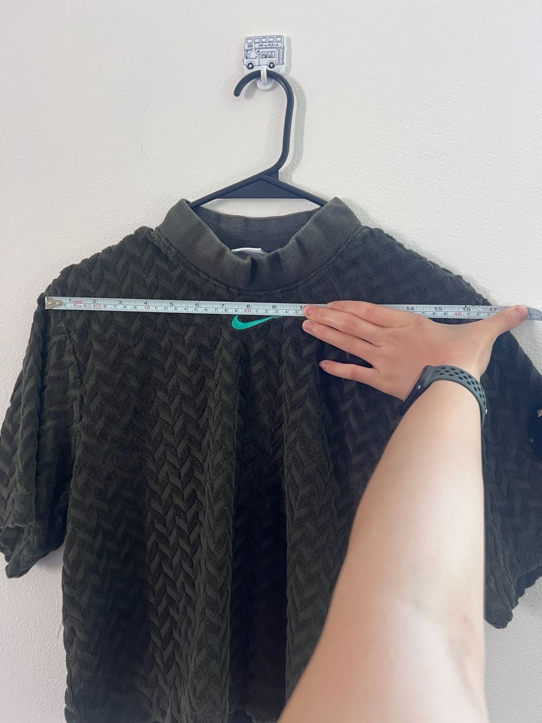 Nike Sportswear Everyday Modern Jacquard Mock Boxy Top tshirt dark green 6