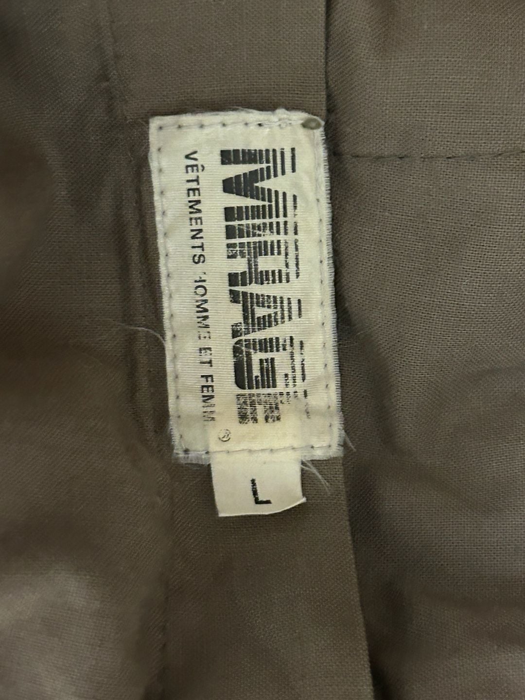 Vintage Mirage Mixed Media Leather Collar Canvas Trucker Jacket 5