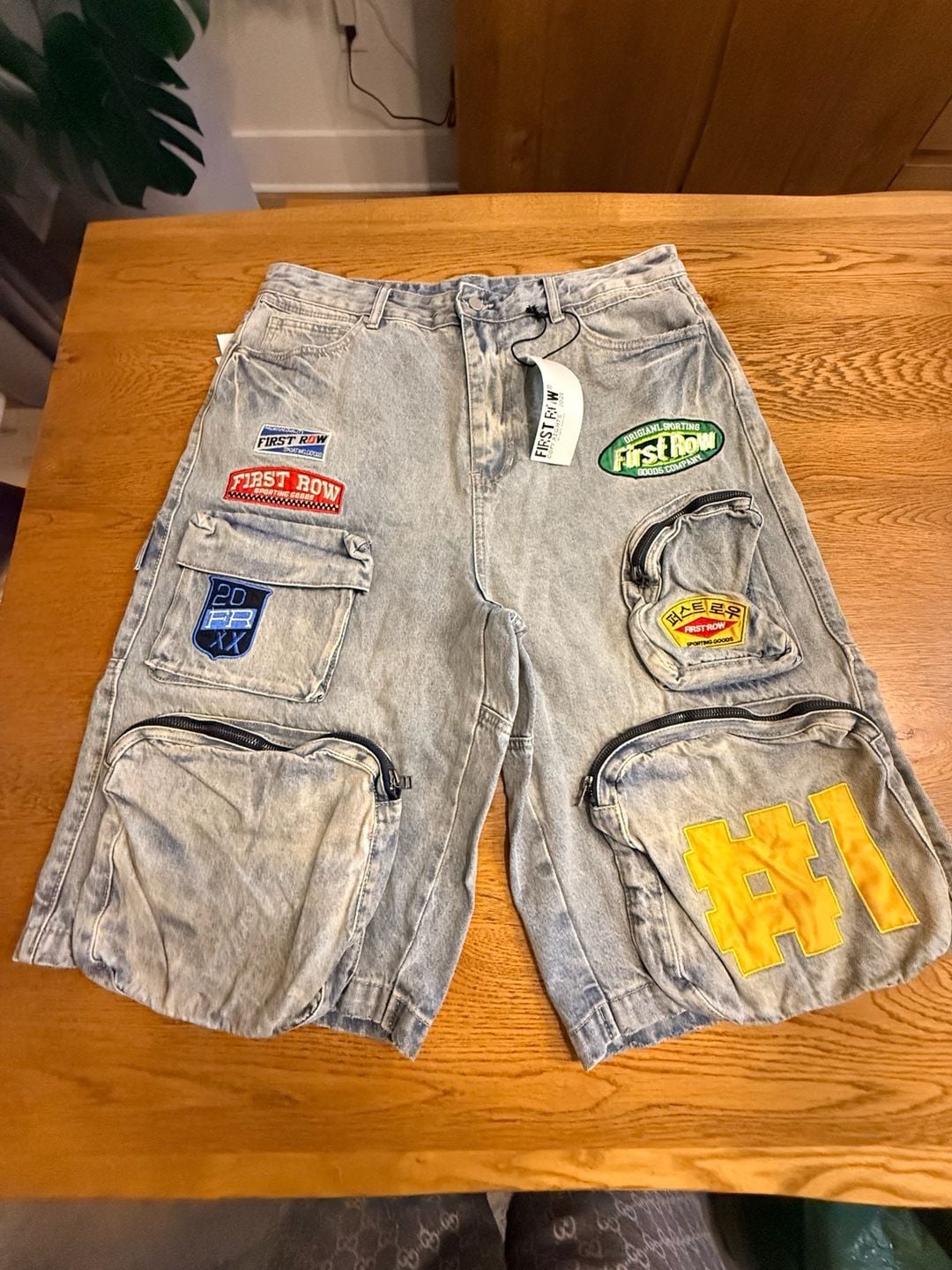 First Row Patches Multi Cargo Denim Jorts 2
