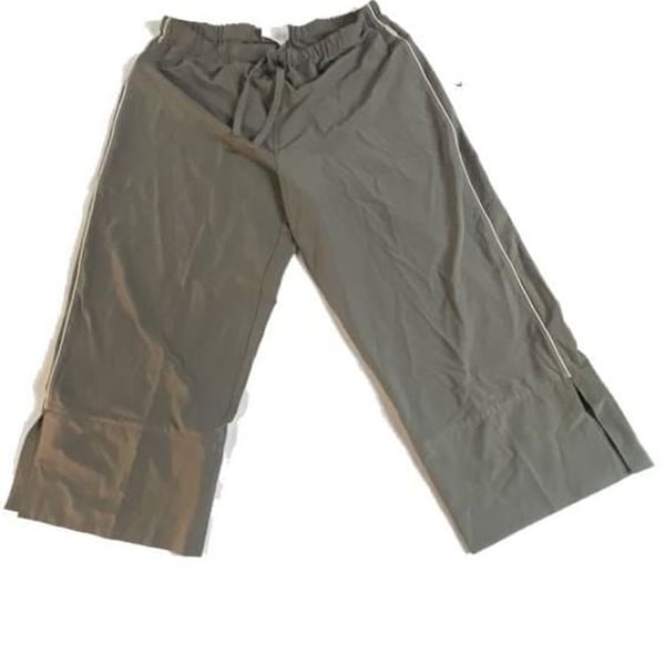 Reebok Women's Grey Wide Leg Cropped Yoga Track Pants