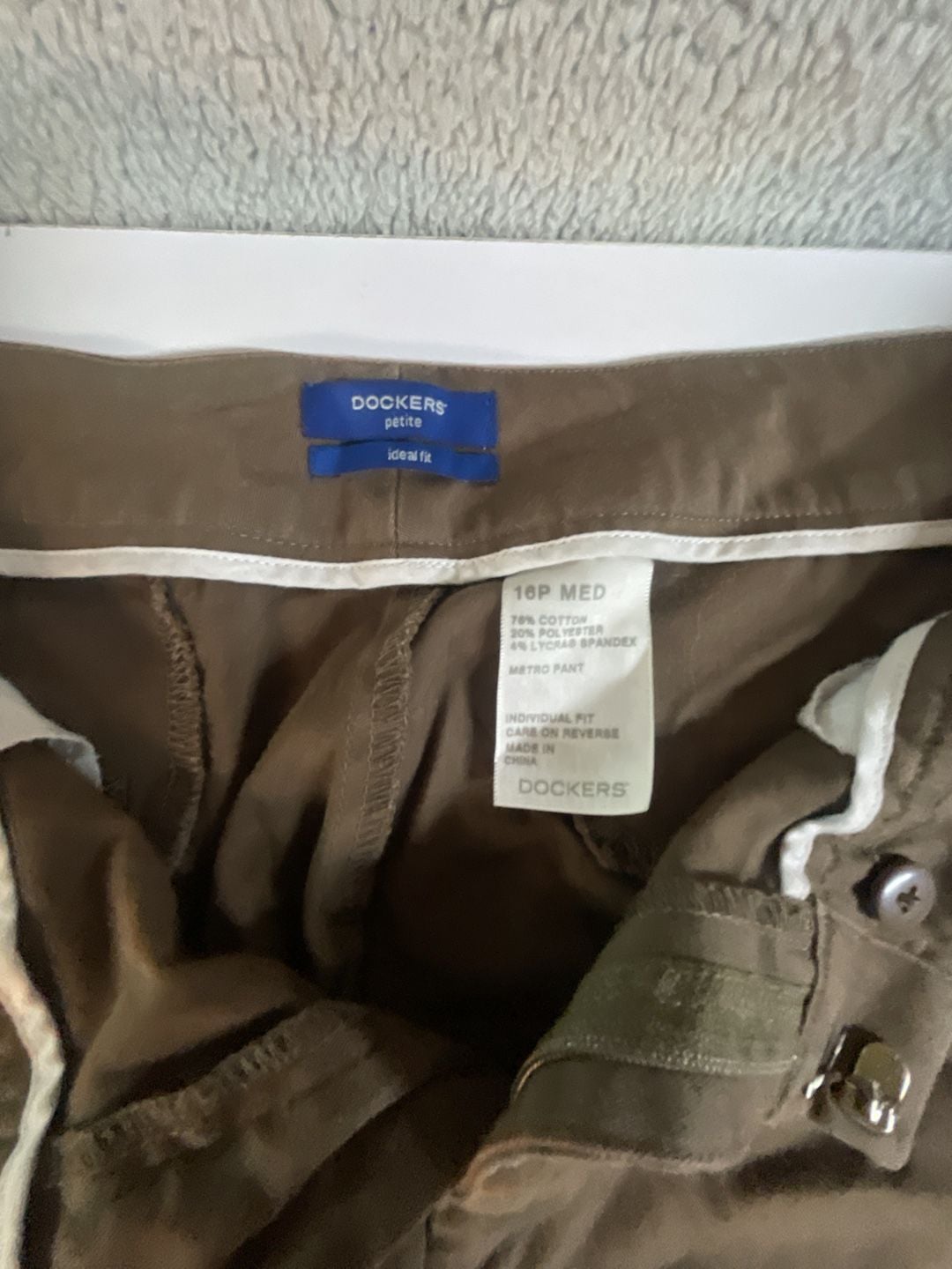 Dockers Petite Ideal Fit Metro Pant Brown Straight Leg Trousers 3