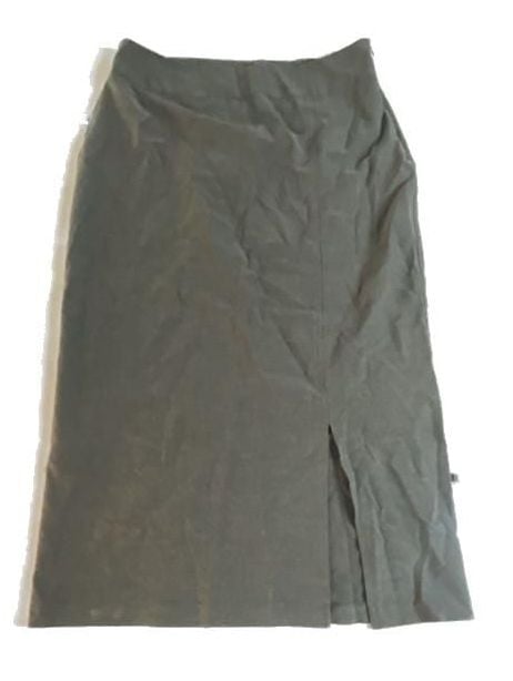 S.RAG Gray High-Waisted Side Slit Midi Pencil Skirt 2