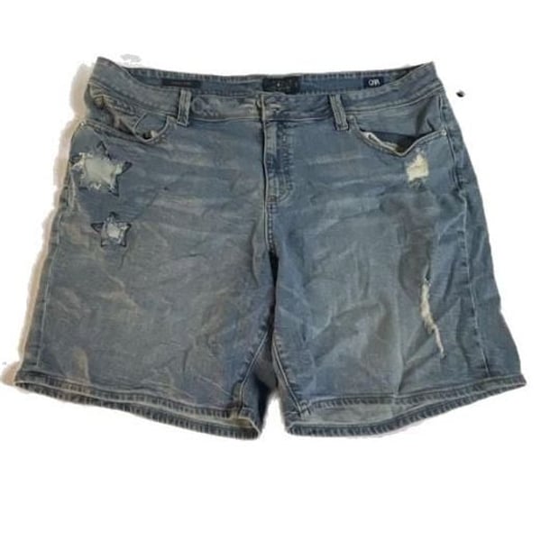 Lucky Brand Georgia Short 20W Distressed Star Patch Denim Shorts