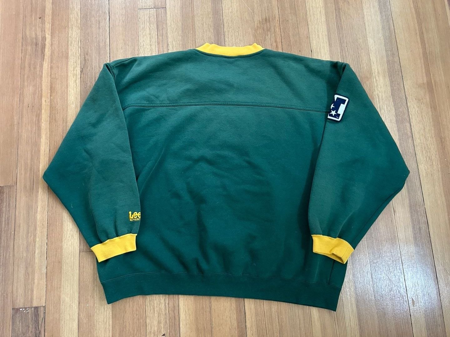 Green Bay Packers Lee Sports Embroidered VTG Crewneck Sweatshirt nutmeg 3