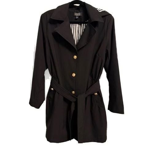 Dennis by Dennis Basso Water Resistant Belted Trench Coat with Hood 11