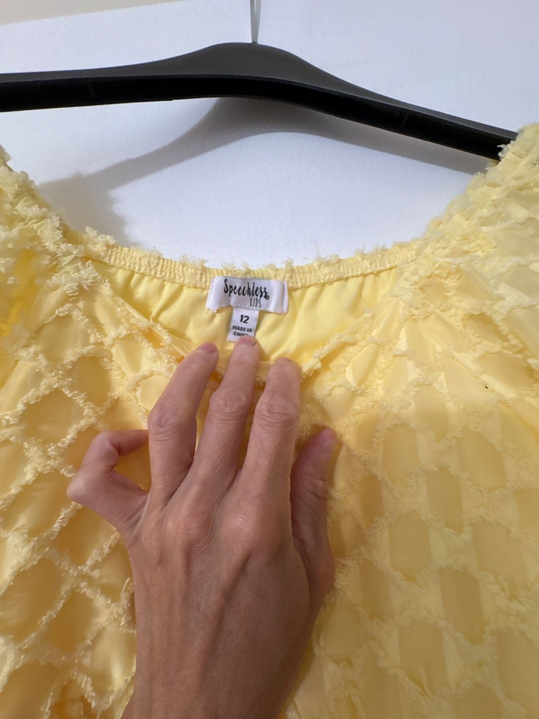 Speechless Kids Yellow Textured Chiffon Puff Sleeve Babydoll Dress 4