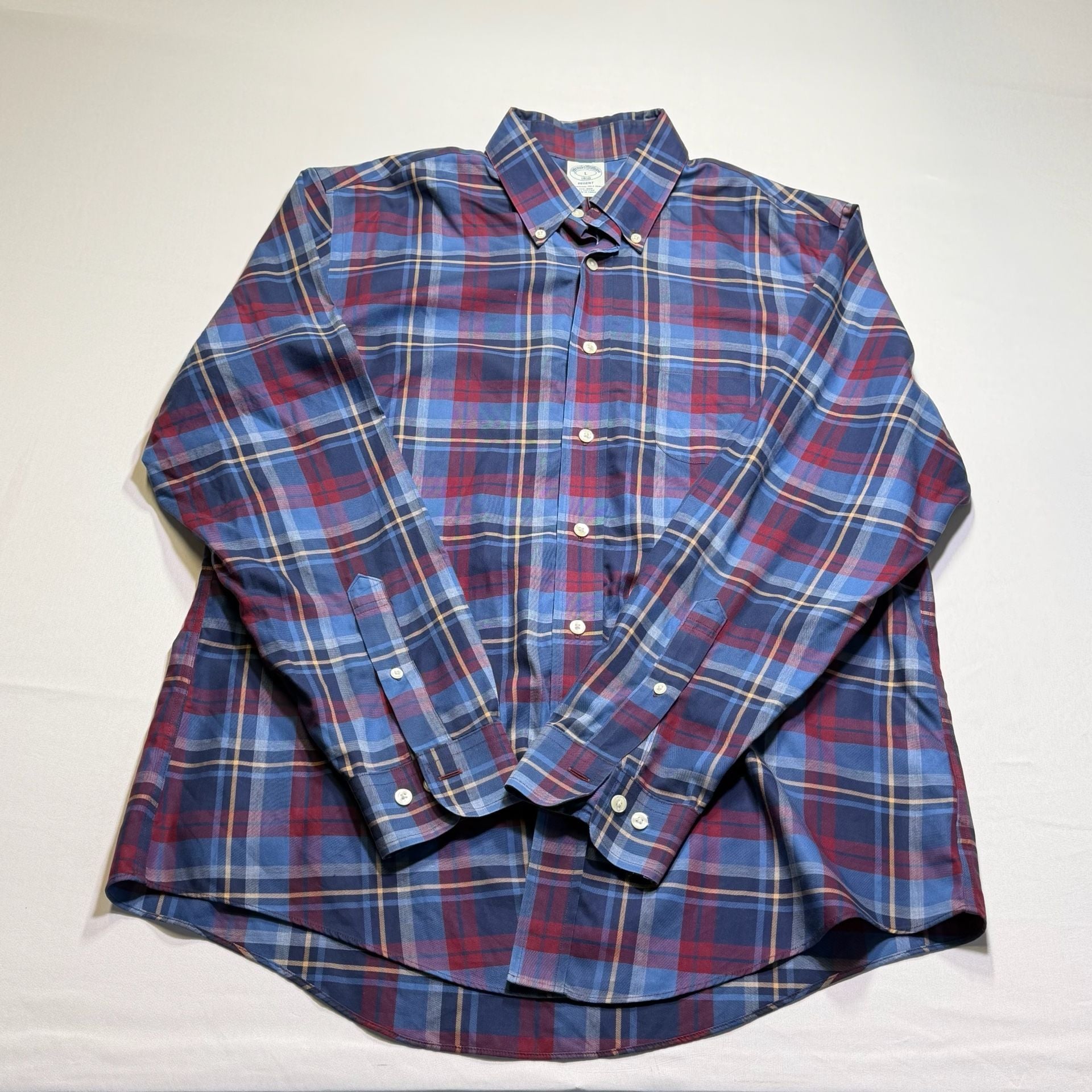 Brooks Brothers 1818 Regent Fit Non-Iron Plaid Button-Down Shirt 12