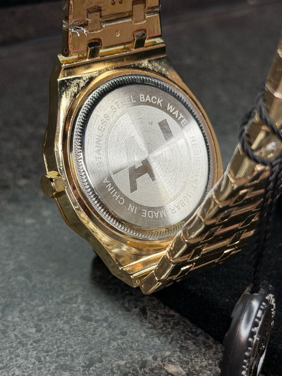 American Jewel Gold Octagon Open Heart Automatic Watch 6