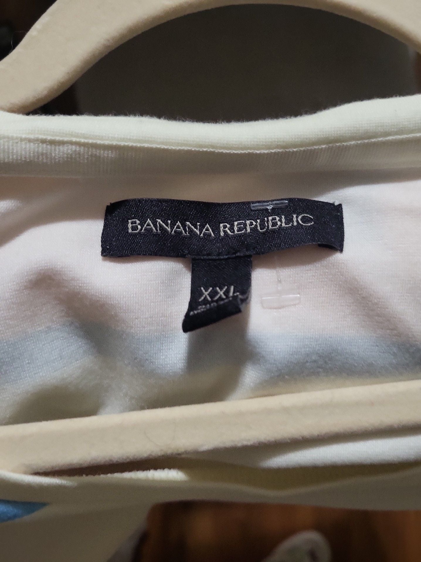 Banana Republic XXL Cream Striped Knit Shell Top 2