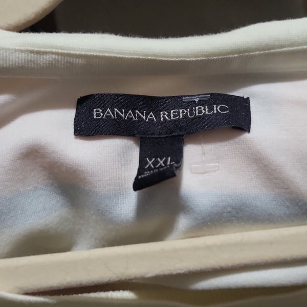 Banana Republic XXL Cream Striped Knit Shell Top