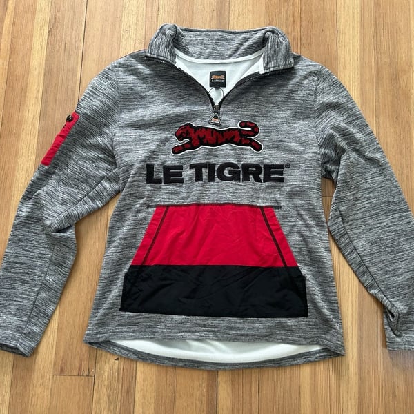 Le tigre mens 100% authentic fancy rich zip sweater size Large big logo