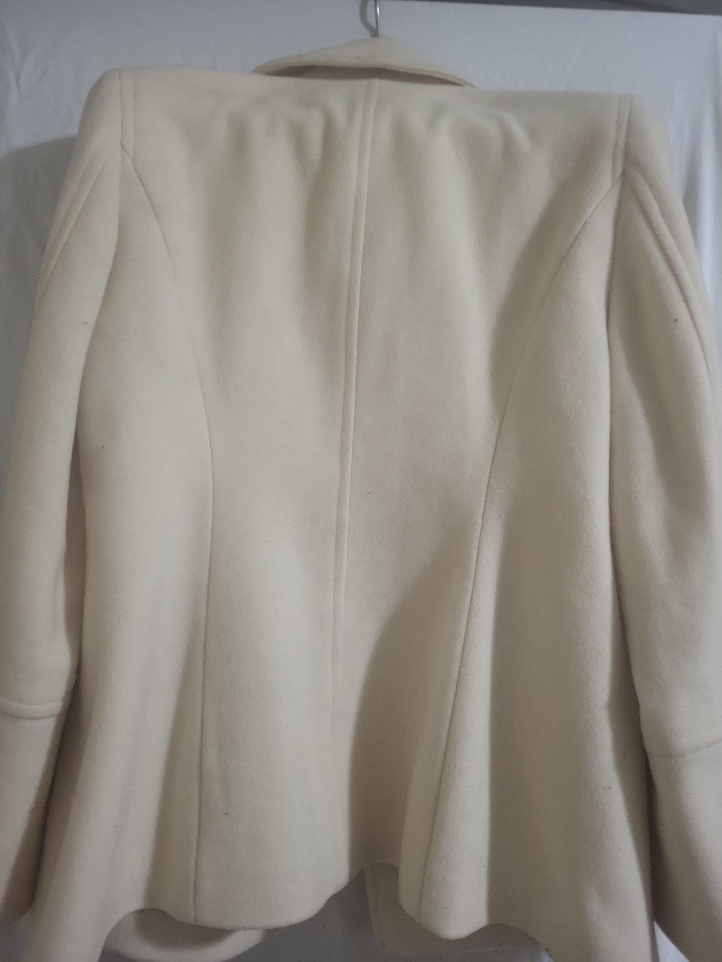 MICHAEL Michael Kors Cream Wool Blend Double Breasted Peacoat 5