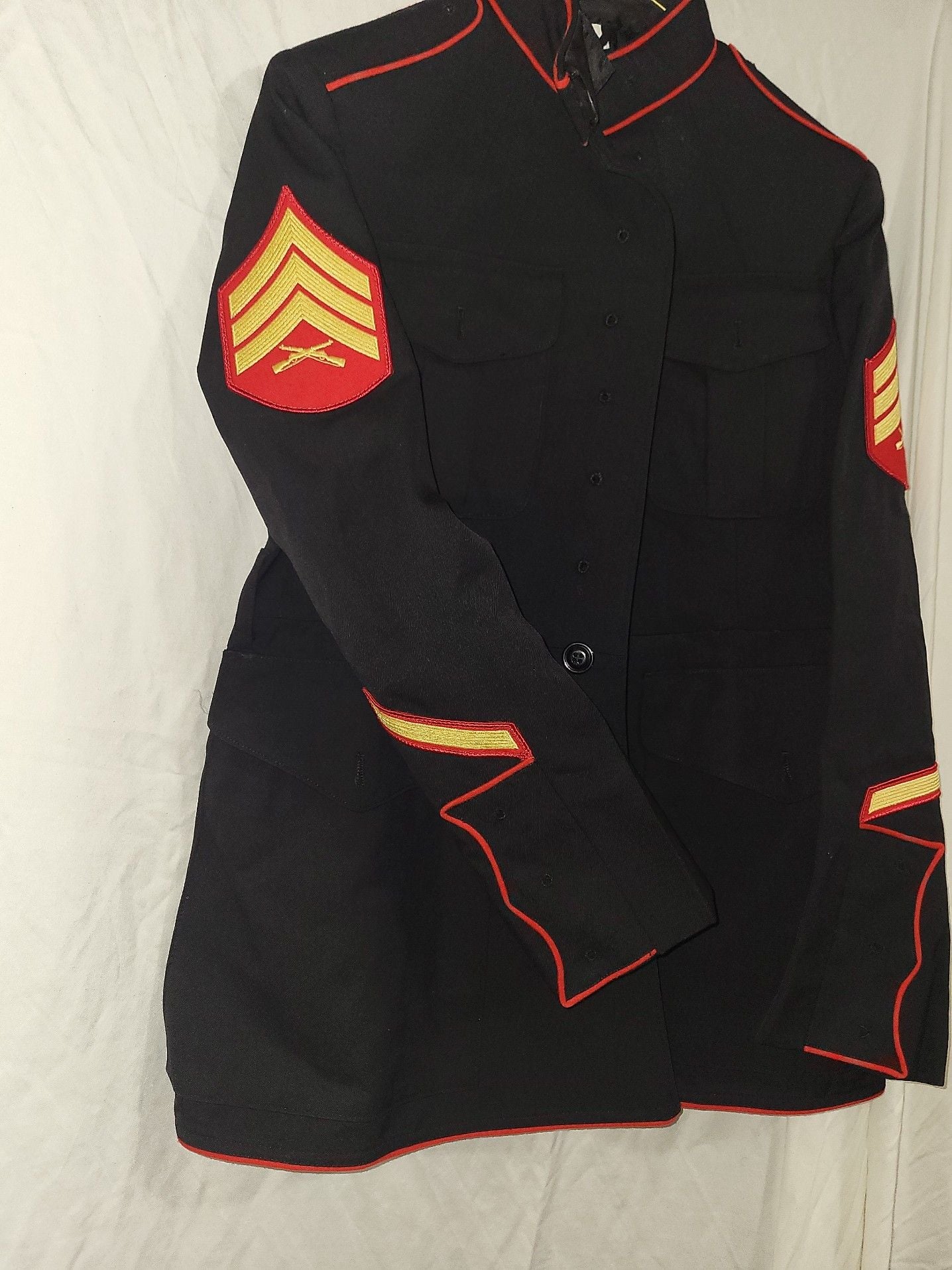 USMC Men's Dress Blue Blouse Jacket Staff Sergeant Rank 38S 1