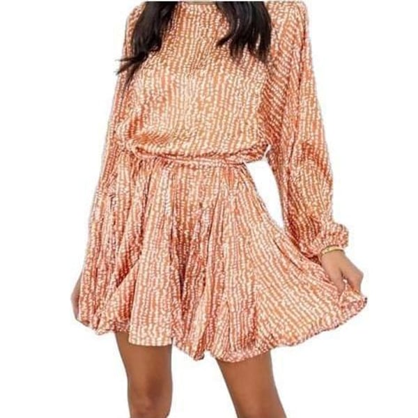 Talulah Amber Fawn Polka Dot Long Sleeve Mini Dress