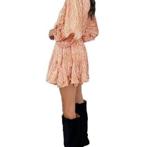Talulah Amber Fawn Polka Dot Long Sleeve Mini Dress 6