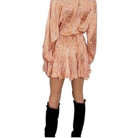 Talulah Amber Fawn Polka Dot Long Sleeve Mini Dress 8