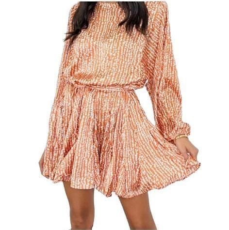 Talulah Amber Fawn Polka Dot Long Sleeve Mini Dress 9
