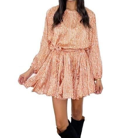 Talulah Amber Fawn Polka Dot Long Sleeve Mini Dress 10