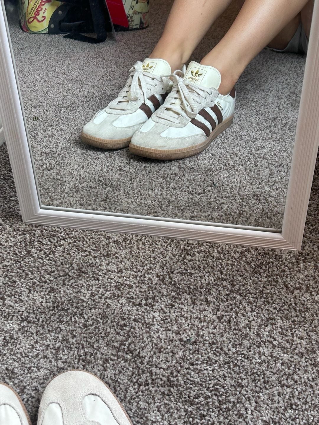 OG samba sneakers. beige and brown. size 7.5 4