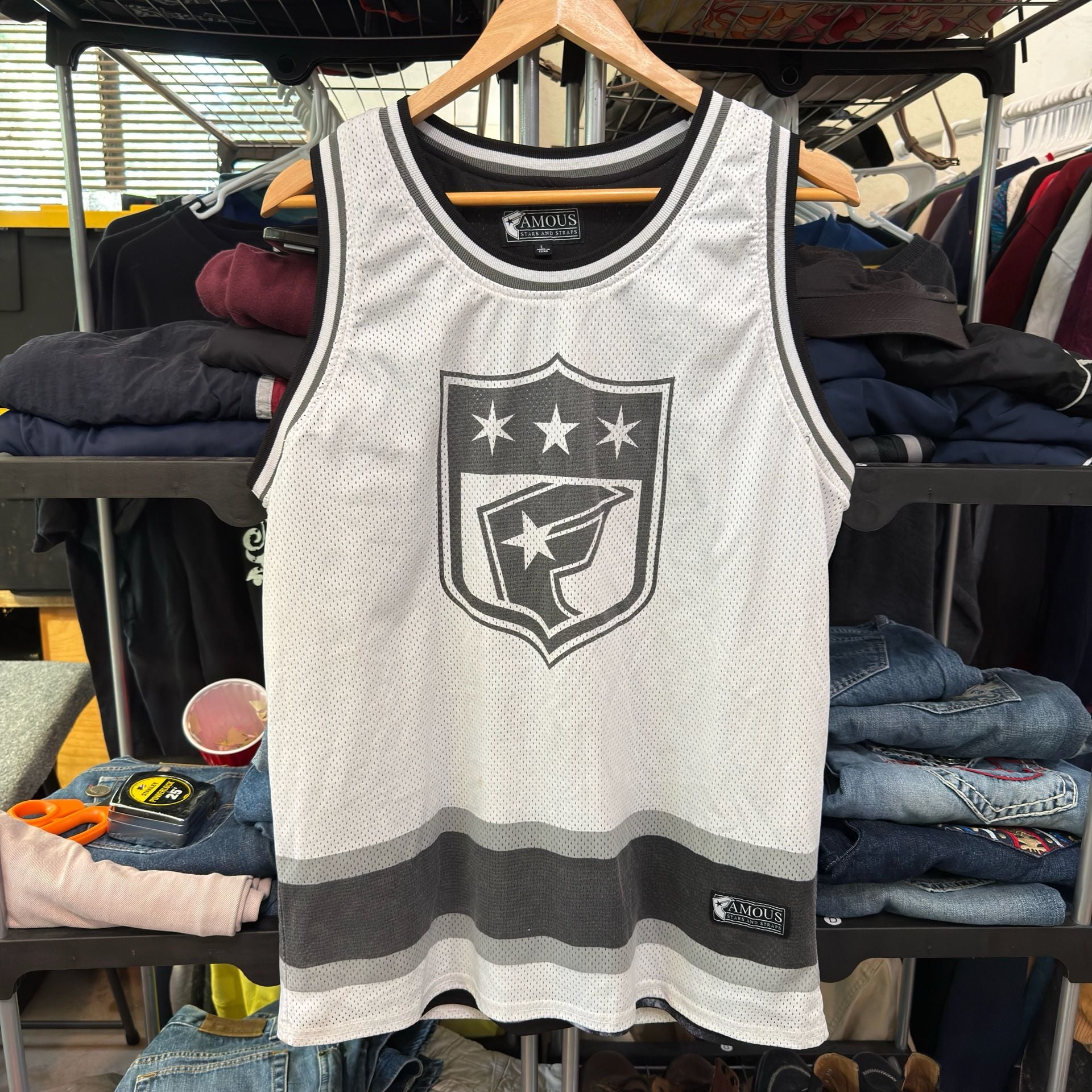 Vintage Famous Stars and Straps Tri-Star Reversible Mesh Jersey Tank Top 2