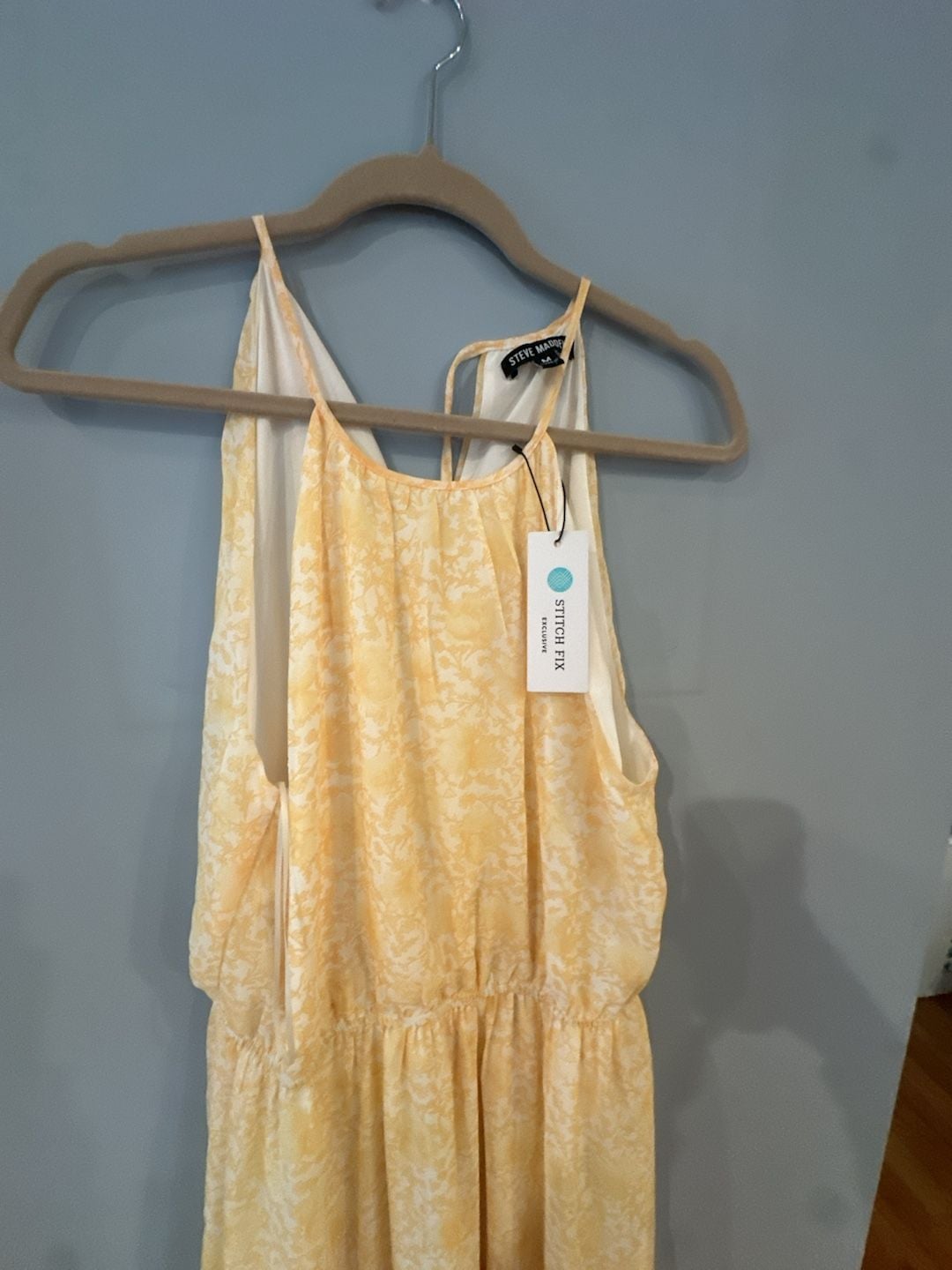 Steve Madden Stitch Fix Exclusive Floral Halter Tiered Maxi Dress Butter Yellow 4