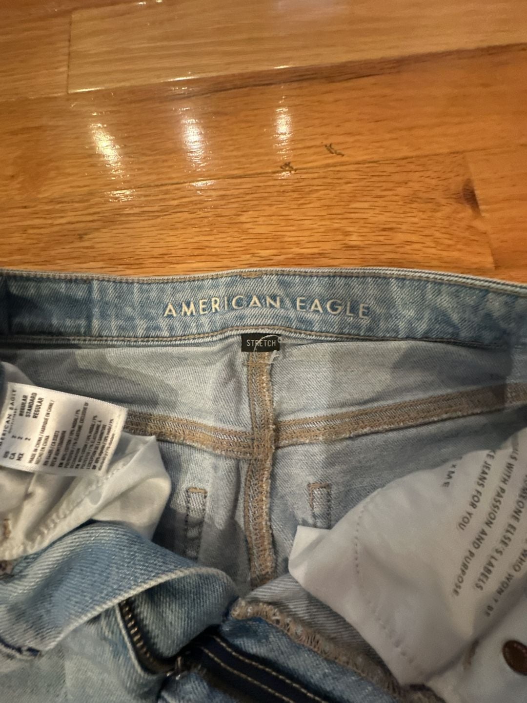American Eagle High-Rise Next Level Stretch Distressed Mom Jeans 3
