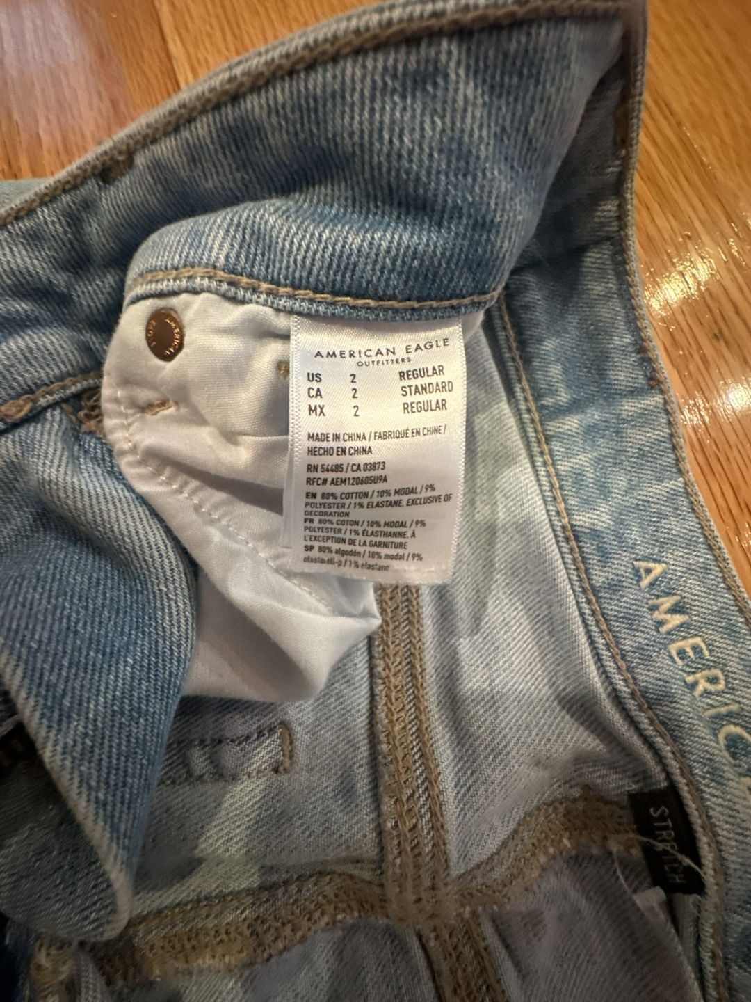 American Eagle High-Rise Next Level Stretch Distressed Mom Jeans 4